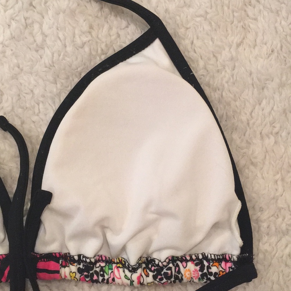 Swimsuit Top Pink and Black Zebra Leopard Floral - Picture 6 of 8
